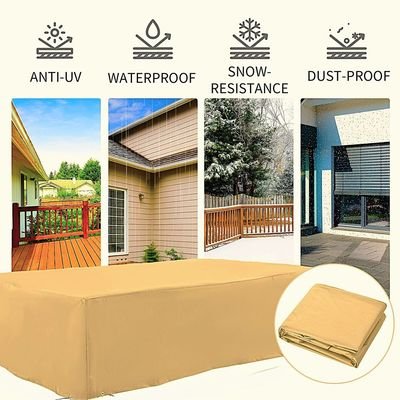 Outdoor Protection Cover for Alba Sofa Set - 5 Seater - L260 x W160 x H80cm - Beige - Image 4