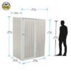CamelTough Outdoor Metal Storage Shed, 4.7X3 feet, Garden Metal Shed Beige, CT-642