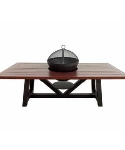 Small Rectangular Fire Pit Table Color Dark Mahogany & Black - Image 4