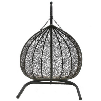 Hanging Egg Swing Chair with Stand Egg Chair Wicker Indoor Outdoor Hammock Egg Chair with Cushions 550lbs for Patio, Bedroom, Garden and Balcony - Image 4