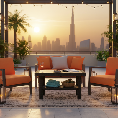 Doublex Rectangular Rattan Table (Dark Brown) – 85×55×45 cm - Image 4