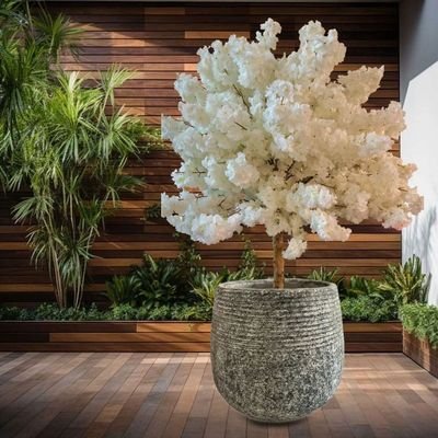 Cherry Blossom-150×120×120CM-White Artificial Tree - Image 2