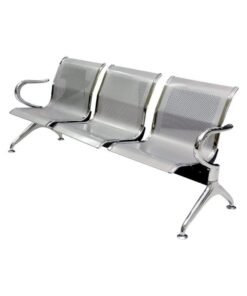 Alternative view of SULSHA 3 Seater Frame Airport Chair, visitor chair for Airport chair, Office chair, Hospital chair, School chair etc. with Metal frame  armrest, sit & back, Silver