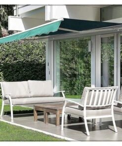 Outdoor Sun Shade Door Canopy Shelter Foldable Awning with Manual Crank Handle - Image 3