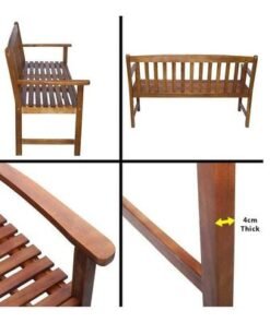 Solid Wood Harmony Bench Seat 3 Person Seating