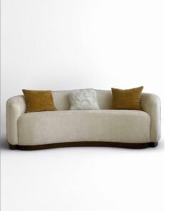 Modren Beige Sofa Brown frame
