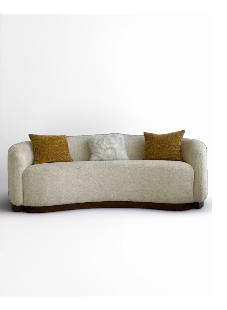 Modren Beige Sofa Brown frame