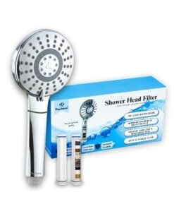 Psychone Shower Filter - Handheld Shower Head - High Pressure 5 Spray Mode with Up to15 Stage Water Softener Filter for Hard Water-Removes Chlorine & Harmful Pollutants-Prevent Hair Loss & Moisturize Skin