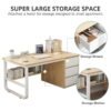 Alissa Modern Large Wooden Desk 120cm – Home Office Computer Table with 3 Storage Drawers, Spacious Study and Writing Workstation