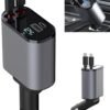 Retractable Car Charger with 60W 4 in 1 Car Fast Charger for iPhone Type C Retractable Cables and 2 Charging Ports