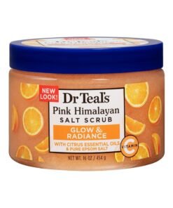 Dr Teal's Vitamin C Epsom Salt Body Scrub for Glow & Radiance - Gently Polishes & Smoothes Skin for a Healthy Glow with Citrus Oils (454 g)