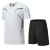 GROIC Shirts Shorts Workout Set, Men's Dry Fit Clothes Short Set Outfits for Gym Active Athletic Basketball, Gym Clothes Workout Shirts Sets for Out T Sports Running Football Athletic Exercise