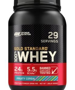 Optimum Nutrition Gold Standard 100% Whey Protein Powder Primary Source Isolate, 24 Grams Of Protein For Muscle Support And Recovery - Fruity Cereal, 29 Servings, 900 Grams