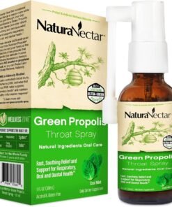 NaturaNectar - Green Propolis Throat Spray - Unique, Soothing Throat Care Relief with Brazilian Bee Propolis - Natural and Non-Alcoholic Throat Care Formula from Sustainable Beekeeping (1-Pack, 30mL)