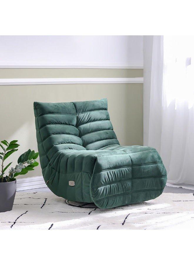 DANUBE HOME V2 Britan 1 Seater Fabric Recliner Chair – Comfortable Modern Single Sofa Recliner for Living Room, Bedroom, Lounge – Stylish Relaxing Armchair Furniture - Velvet Green