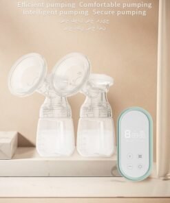 ALLTOMOM Rechargeable Electric Double Breast Pump with 4 Modes 9 Levels Quiet BPA Free 180ml * 2 Bottles and Smart LED Display