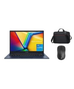 ASUS (Upgraded Version) VivoBook Laptop With 14-Inch FHD Display, Core i5-1334U Processor/8GB RAM/512GB SSD/Intel UHD Graphics/Windows 11 With Digital Number Pad + Laptop Bag + Mouse  Quiet Blue English Quiet Blue