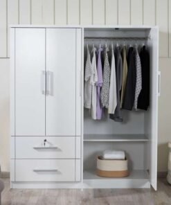 Pan Home ARLIN 4 DOOR WARDROBE WITH 2 DRAWER - WHITE