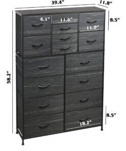 NKX 16-drawer large size Fabric model For inside Home Bed Room Storage Cabinet Black Color 100cm