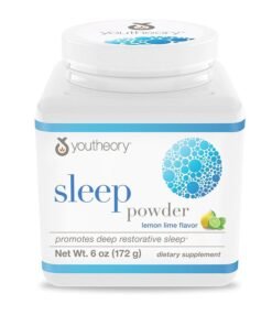 Youtheory Sleep Nighttime Powder - Sleep Support Supplement for Calm & Relaxation* - Contains Melatonin, Magnesium, L-Theanine & L-Glycine - Dairy, Soy & Gluten Free - 6 oz