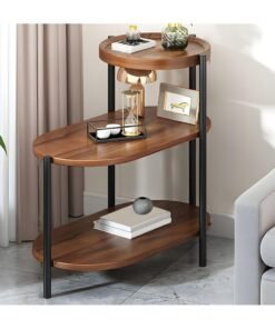 DubaiGallery Magic Home 3-layers Side table for living room sofa side Nordic simplicity coffee table flower stand iron and wooden home Multifunction decorative shelf Storage rack