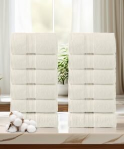 Donetella 12-Piece Washcloth  and Face Towel Set, 30x30 cm | 100% Combed Cotton 600 GSM | Thick, Soft, Ultra-Absorbent & Quick-Drying | Ideal for Spa, Gym, Hotel & Daily Use