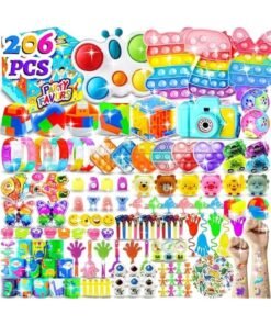 206 PCS Party Favors for Kids 3-5 4-8-12, Fidget Toys Pack Birthday Bulk Goodie Bag Stuffers, Treasure Box Toys for Classroom Prizes for Kids