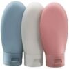 brinicle 3 Pcs Travel Bottles Set, 60ML Travel Bottles & Containers, Small Mini Leak Proof Empty Plastic Squeeze Bottles for Travel Toiletries, Shampoo and Conditioner with Storage Bag (Multicolor)