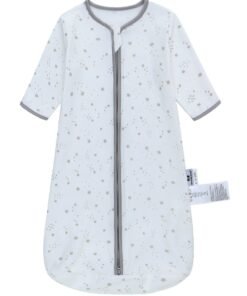 Miracle Baby 100% Cotton Long sleeves Baby Sleeping Bag, Double Zipper Baby Wearable Blankets  0.5TOG