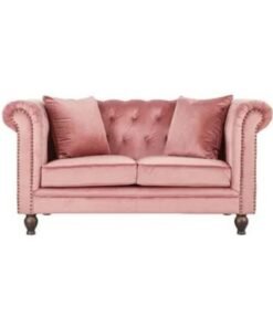 Maharat Al Bahar 2-Seater Tufted Sofa-With Cushions-pink 160x80x80