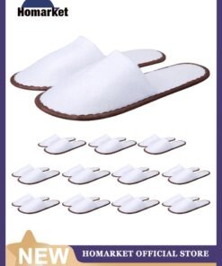 HomarKet 12 Pairs Disposable Bath Slippers for Guests - Bulk Slipper Pack for Hotel, Spa, Travel, Shoeless Home,  Closed Toe Include Different Colour