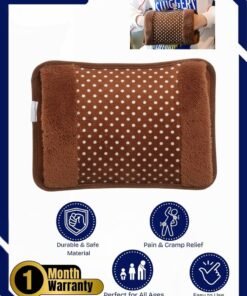 Prime by javaudan Electric Hot Water Bag Rechargeable Heating Bag with Fleece Cover for Cramps, Neck, Shoulders Pain Relief Bag for Hot Therapy Hand & Feet Warmer