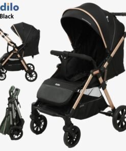 Kidilo D3 Baby Stroller | Compact One-Hand Fold | Multi-Position Recline Seat | Large Extendable Canopy | Shock-Absorbing Wheels | 5-Point Harness | Large Storage Basket