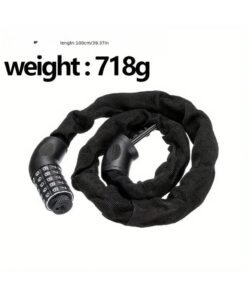 Iron Chain Bike Lock with 5-Digit Combination Password, Anti-Theft Unfinished Button Control Uncharged Security Lock for Mountain Bikes, Motorcycles, and Bicycle Accessories - Image 3