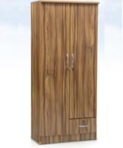 ALWASIT HOME 2 Door Wooden Wardrobe Cabinet Cupboard Engineered Wood With 1 Lockable Drawer Perfect Modern Stylish Heavy Duty
