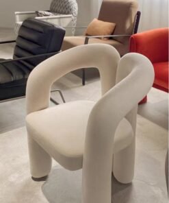 Alternative view of Kutis 1-Piece Metal Sofa Chair Makeup Chair for Bedroom Living Room White 60x55x78 cm