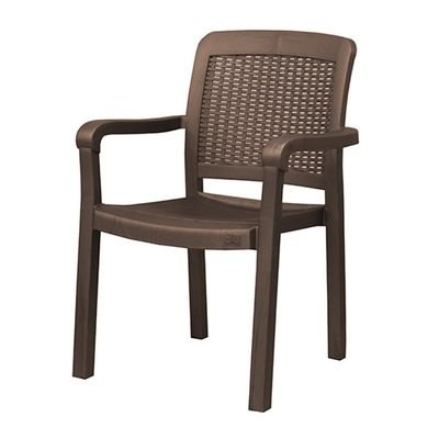Alya Stackable Plastic Chair-Dark Brown