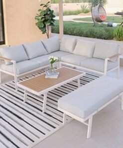 Aston 9-Seater Corner Sofa Set + Footrest-Grey-With 2-Year Warranty