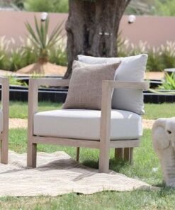 Pedro 5-Seater Sofa Set-Natural Wood/Beige-With 2-Year Warranty