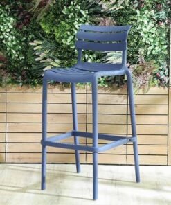 Alternative view of Russo Outdoor Bar Chair-Blue