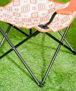 Folding Picnic Chair-Orange/White-54x54x92 cm - Image 4