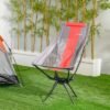Camping Rotary Chair-Red/Grey-69.5x57x95 cm