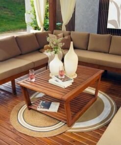 Royal Wooden Gazebo-Brown-4.4x4.4x3.4 M-AIDH60100