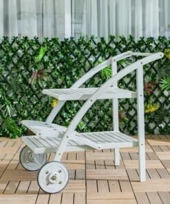 Alternative view of Wooden Serving Trolley-Grey