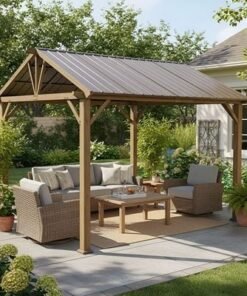 Alternative view of Austin Steel Gazebo-Brown-3x3 M-With 1-Year Warranty