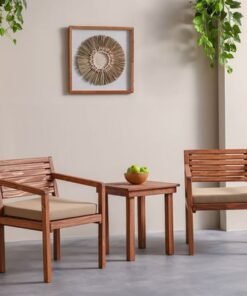 Alternative view of Coral 1 + 2-Seater Wooden Balcony Set-Brown-With 1-Year Warranty