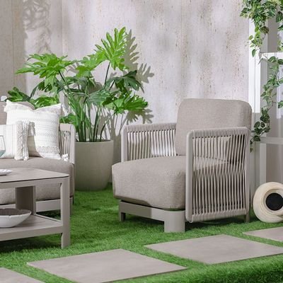 Melbon 5-Seater Aluminum Rope Sofa Set with Coffee Table-Taupe-With 2-Year Warranty-By Ziantti - Image 5