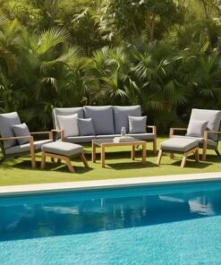 Alternative view of Anchor 5-Seater Sofa Set with Foot Rest-Grey-With 2-Year Warranty