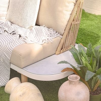 Nuvana 7-Seater Luxury Corner Sofa Set with Coffee Table-Light Beige-With 2-Year Warranty-By Ziantti