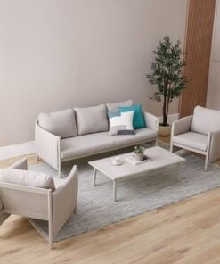 Alternative view of Divine 5-Seater Sofa Set with Coffee Table-Light Grey/Apricot-With 2-Year Warranty